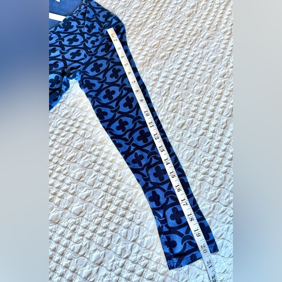 Boden Jersey Wrap Midi Dress Blue Black Print Long Sleeve Sz 6P - Picture 14 of 14